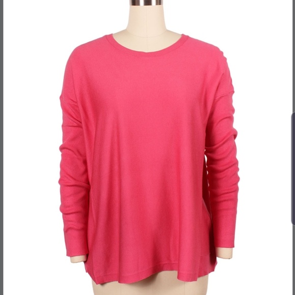 Eileen Fisher Tencel Lyocell Sweater in Cherry Lan - Picture 2 of 8